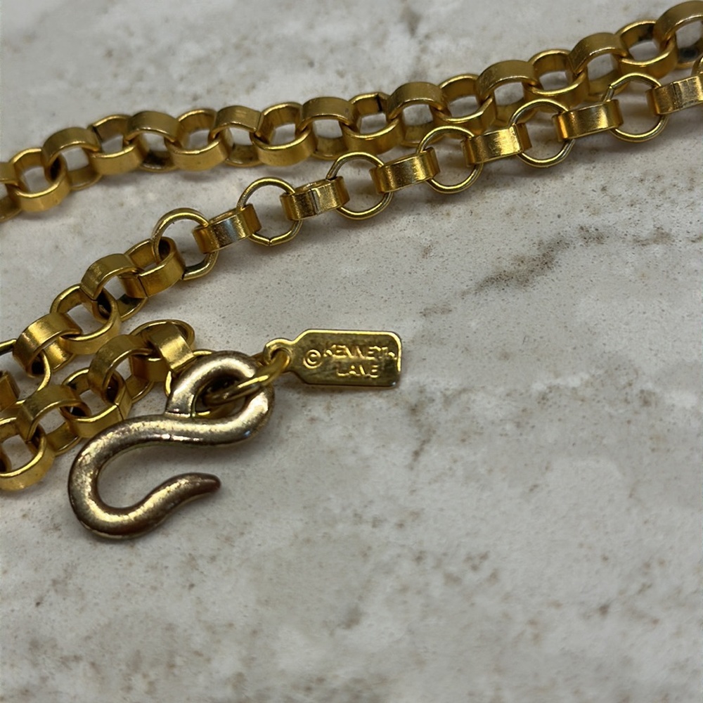 Kenneth J Lane green and gold bib necklace. Statement piece! - Picture 7 of 7